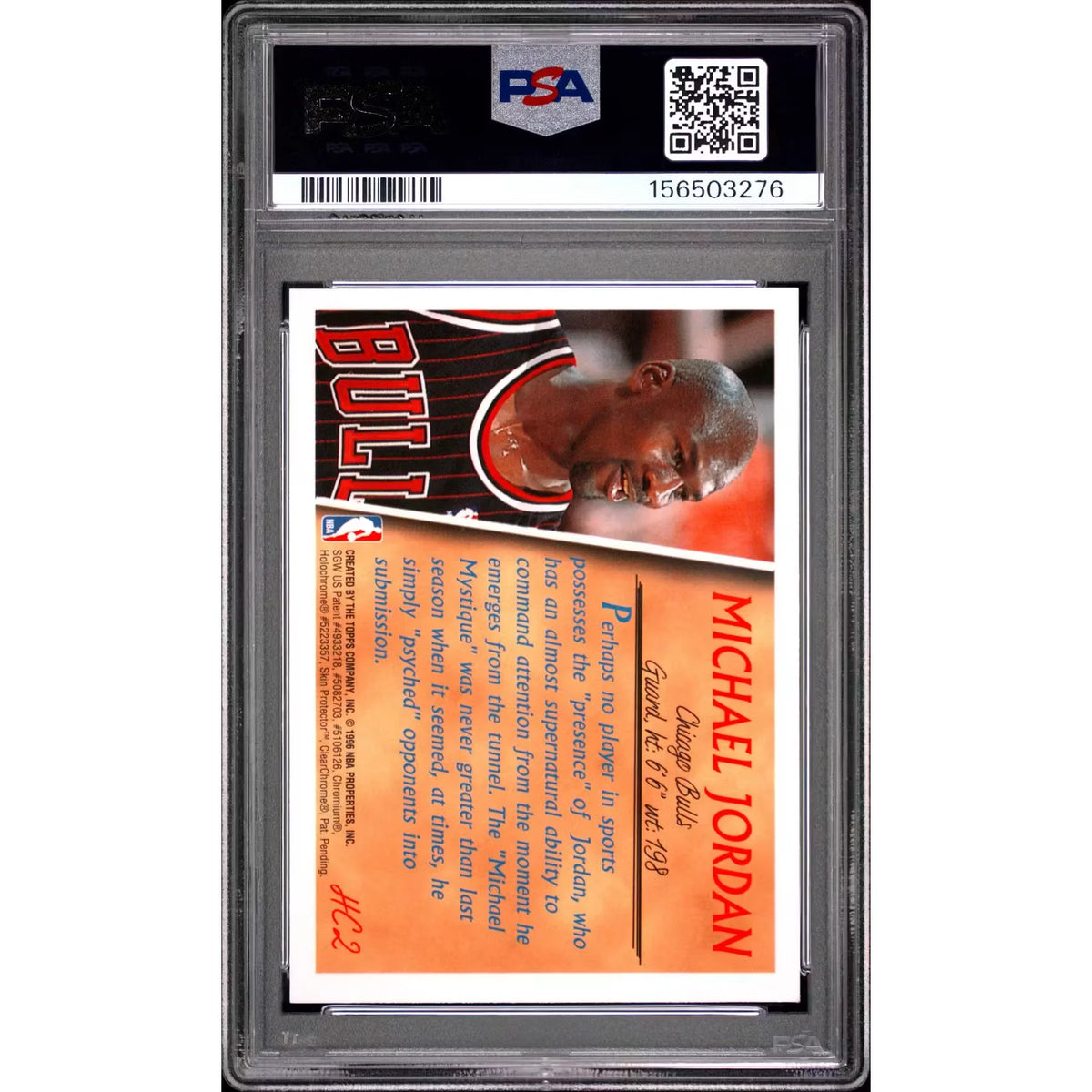 Michael Jordan 1996 Topps Holding Court #HC2 | PSA 8 | P6058439