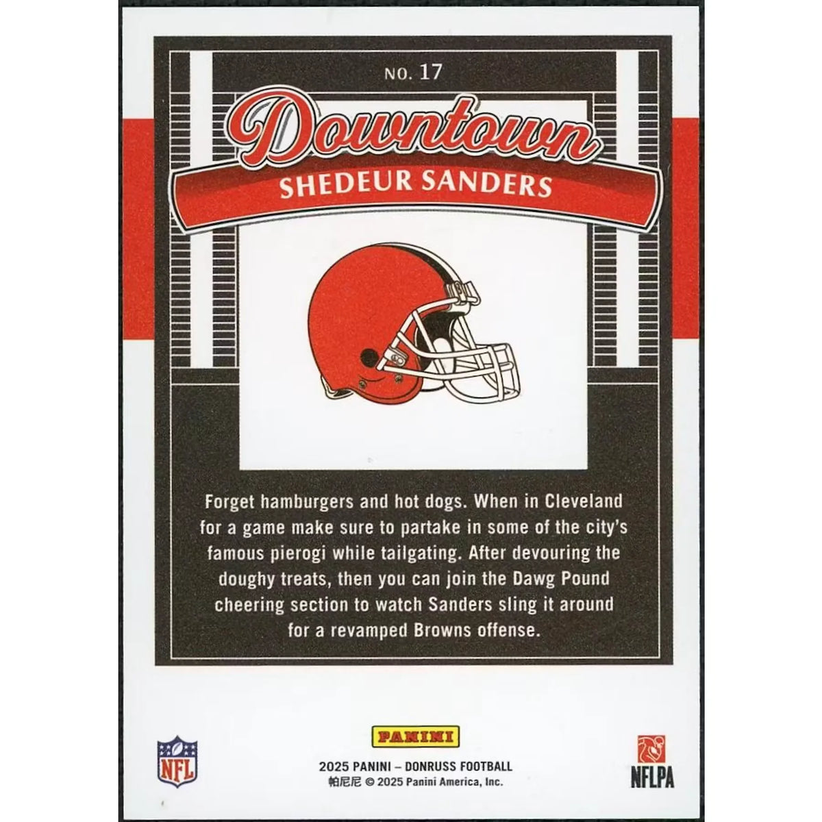 2025 Panini Donruss Shedeur Sanders Rookie Downtown! #17 - D2 | P6058476