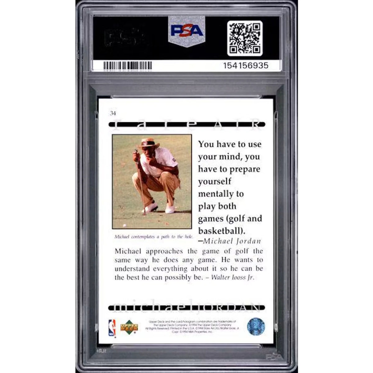 1994 UD Jordan Michael Jordan Rare Air #34 PSA 10 - D2 | P6058507