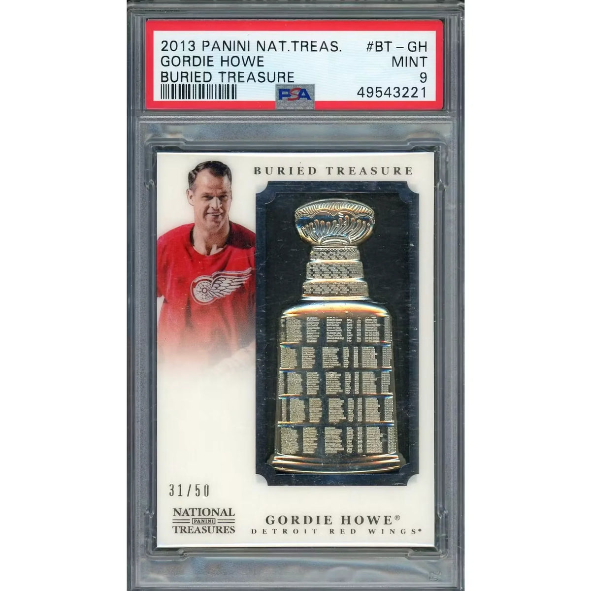 Gordie Howe 2013 Panini National Treasures Buried Treasure Card | PSA 9 | P6058510
