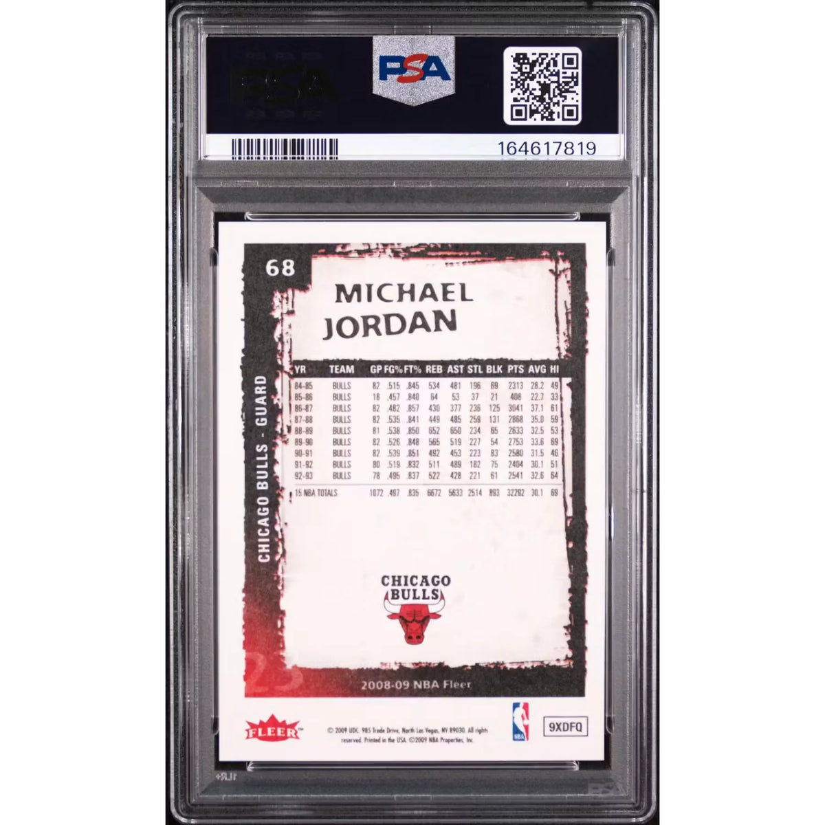 Michael Jordan 2008 Fleer Card #68 | PSA 10 Gem Mint | P6058558