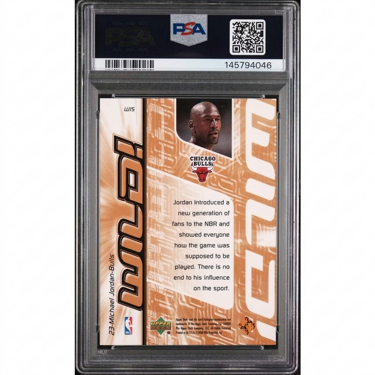 Michael Jordan Signed 1999 Upper Deck Wild #W15 Card | PSA 7 | P6058592