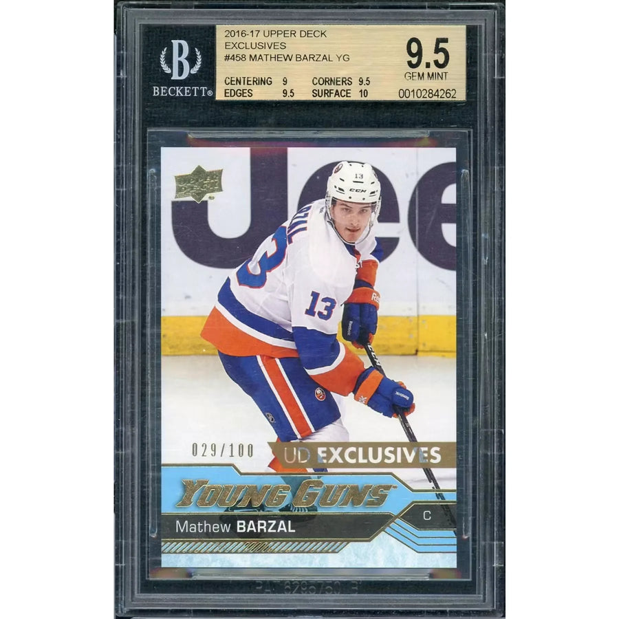 Mathew Barzal 2016-17 Upper Deck Exclusives Young Guns Card | BGS 9.5 | P6058595