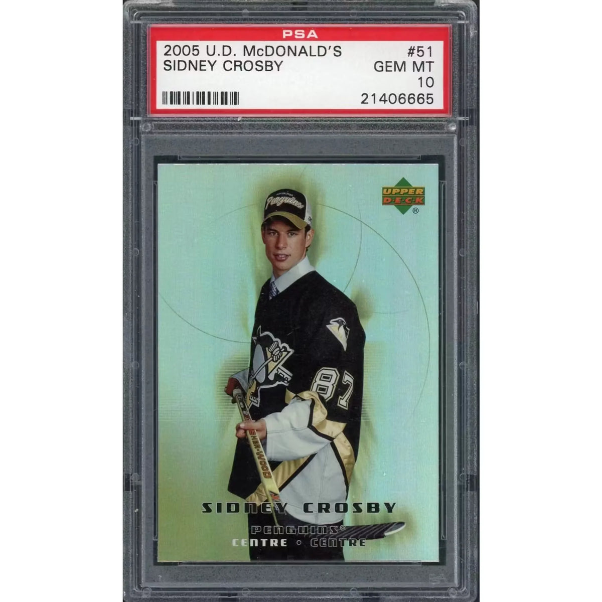 2005 Upper Deck McDonald's Sidney Crosby Rookie #51 PSA 10 - D2 | P6058599
