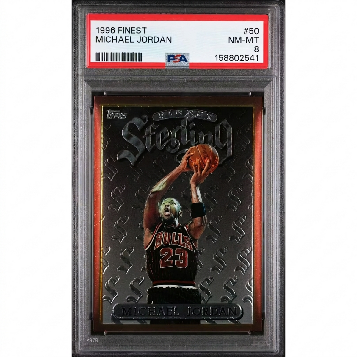 Michael Jordan 1996 Topps Finest #50 | PSA 8 | P6058681