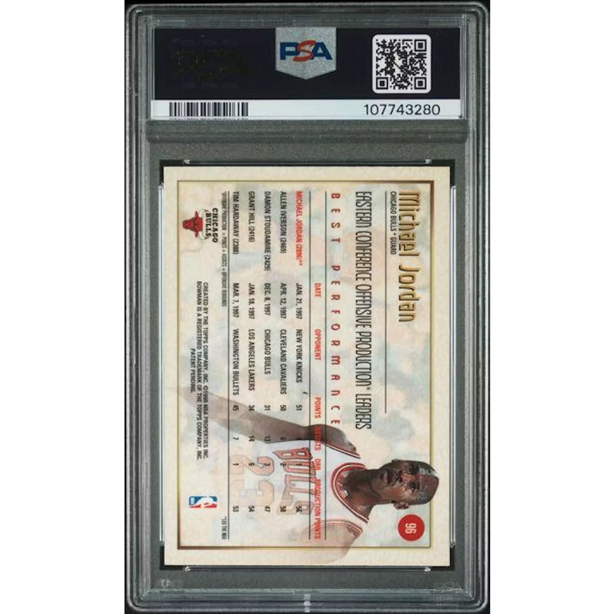 Michael Jordan 1997 Bowman's Best #96 | PSA 7 | P6058740