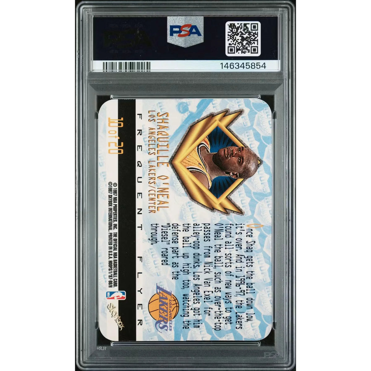 1997 Hoops Shaquille O'Neal Frequent Flyer Club #10 | PSA 8 | P6058779