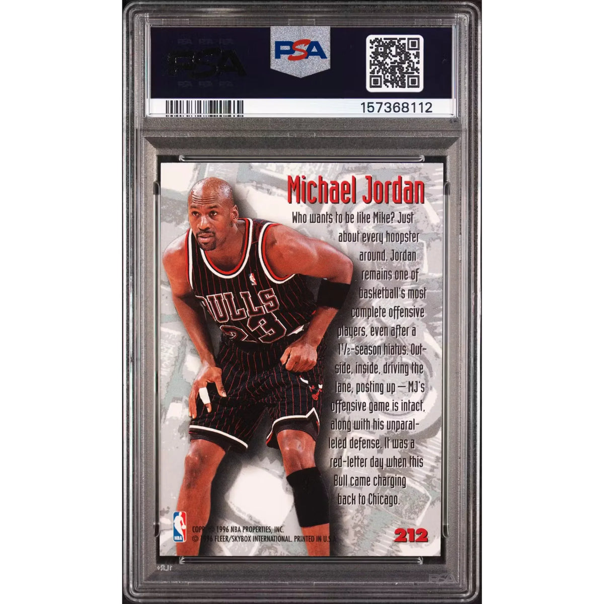 Michael Jordan 1995 Fleer Metal Nuts & Bolts #212 | PSA 8 | P6058780