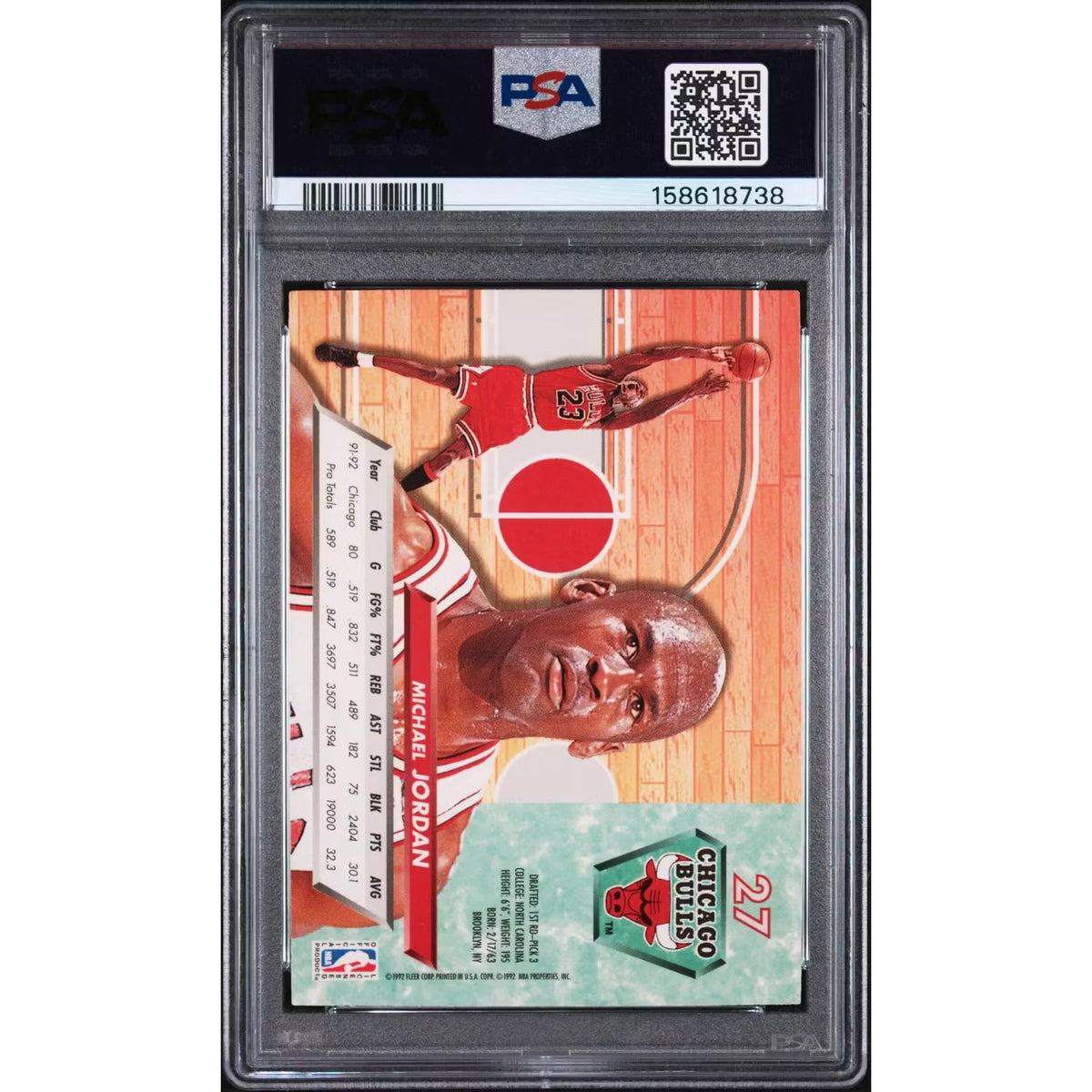 Michael Jordan 1992 Fleer Ultra #27 | PSA 9 | P6058866