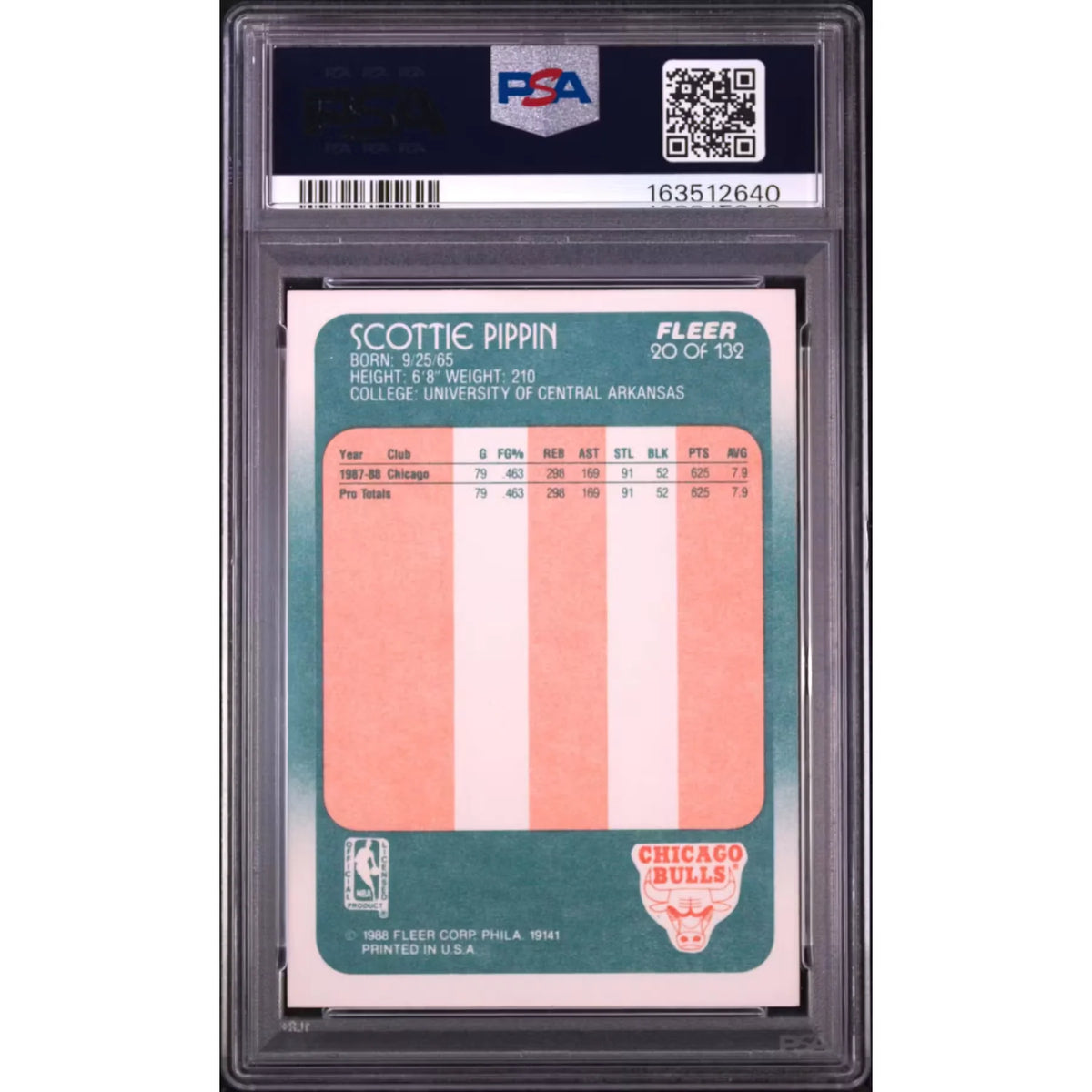 Scottie Pippen 1988 Fleer Rookie Card #20 | PSA 8 | P6058867