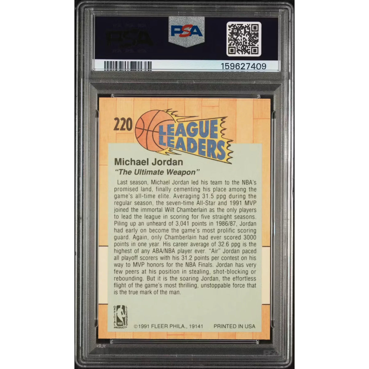 Michael Jordan 1991 Fleer #220 | PSA 9 | P6058955