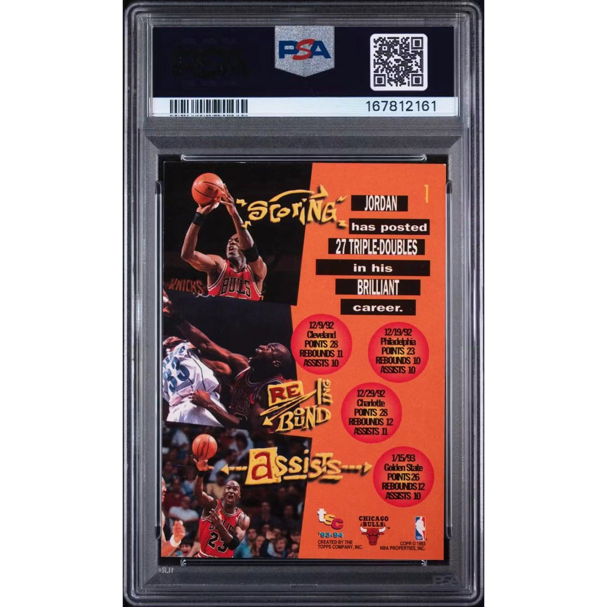 1993 Topps Stadium Club Michael Jordan #1 PSA 8 - D2 | P6058958