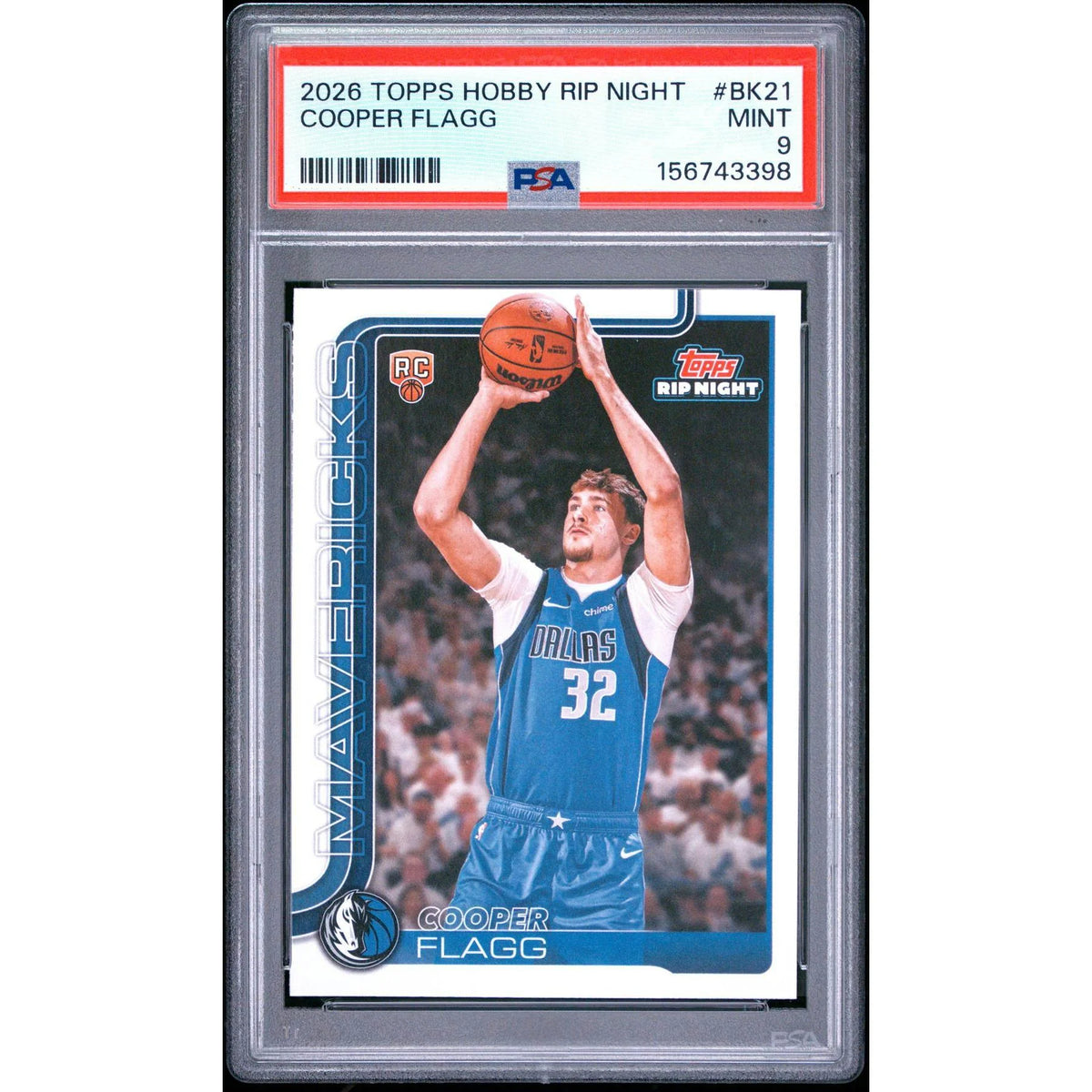 Cooper Flagg 2026 Topps Hobby Rip Night Rookie Card #BK21 | PSA 9 | P6058959