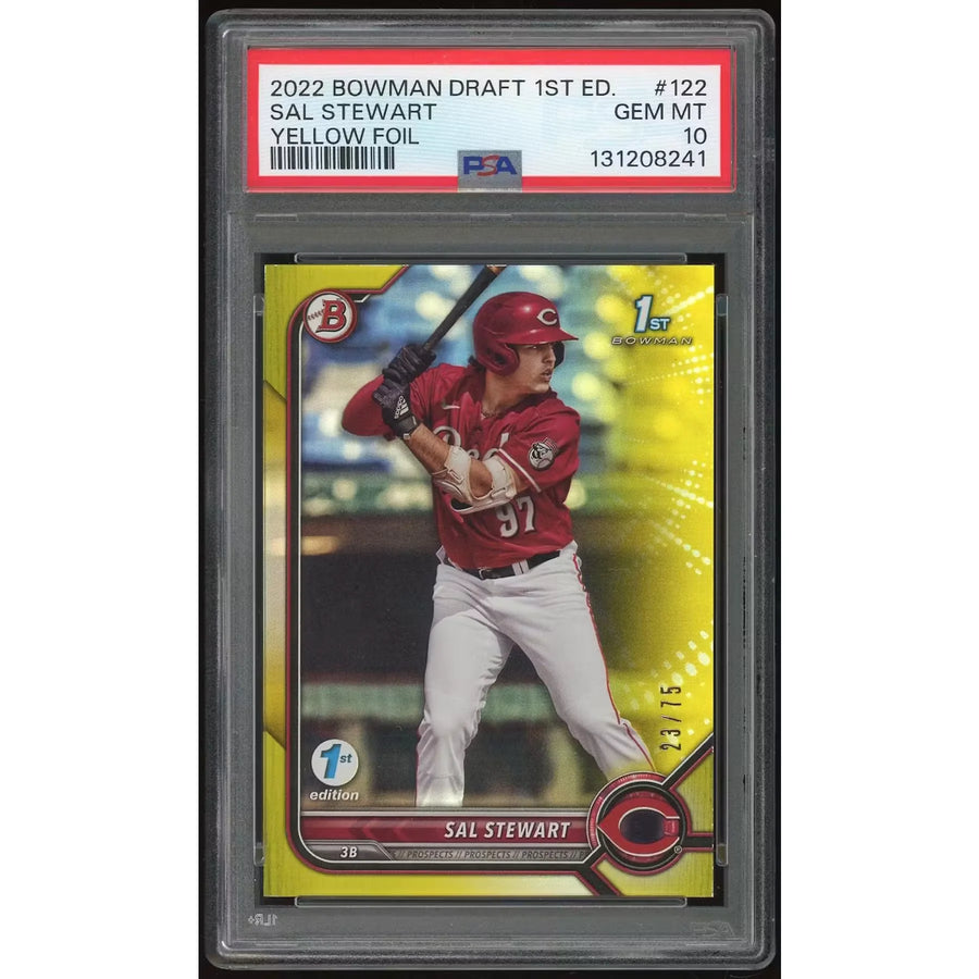 Sal Stewart 2022 Bowman Draft 1st Edition Yellow Foil #122 | PSA 10 | P6134697