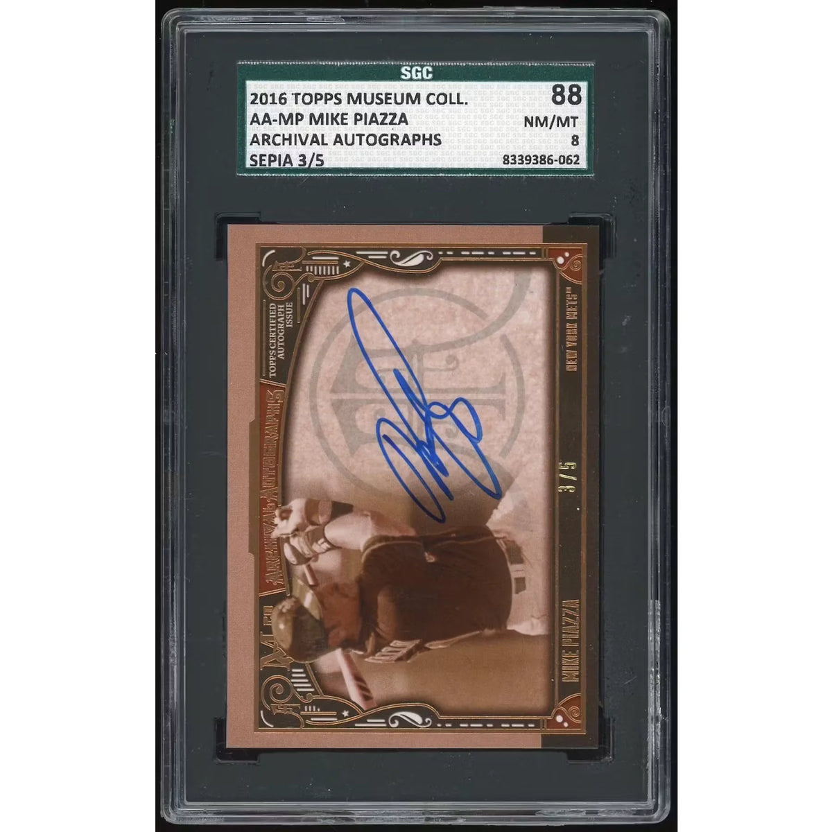 Mike Piazza Signed 2016 Topps Museum Collection Card | SGC 88 | P6134810