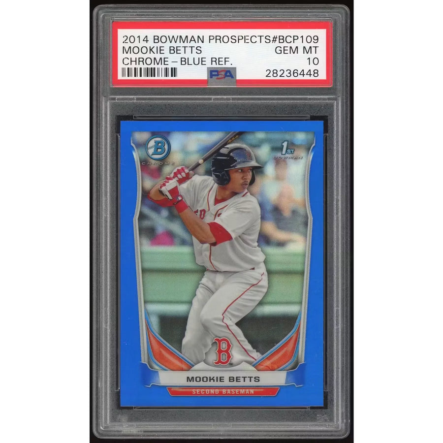 Mookie Betts 2014 Bowman Chrome Prospects Blue Refractor #BCP109 | PSA 10 | P6134826