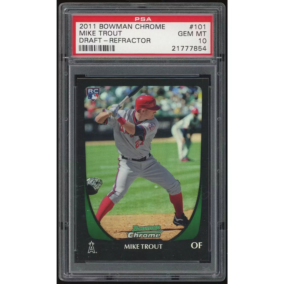 Mike Trout 2011 Bowman Chrome Draft Refractor #101 | PSA 10 | P6134843