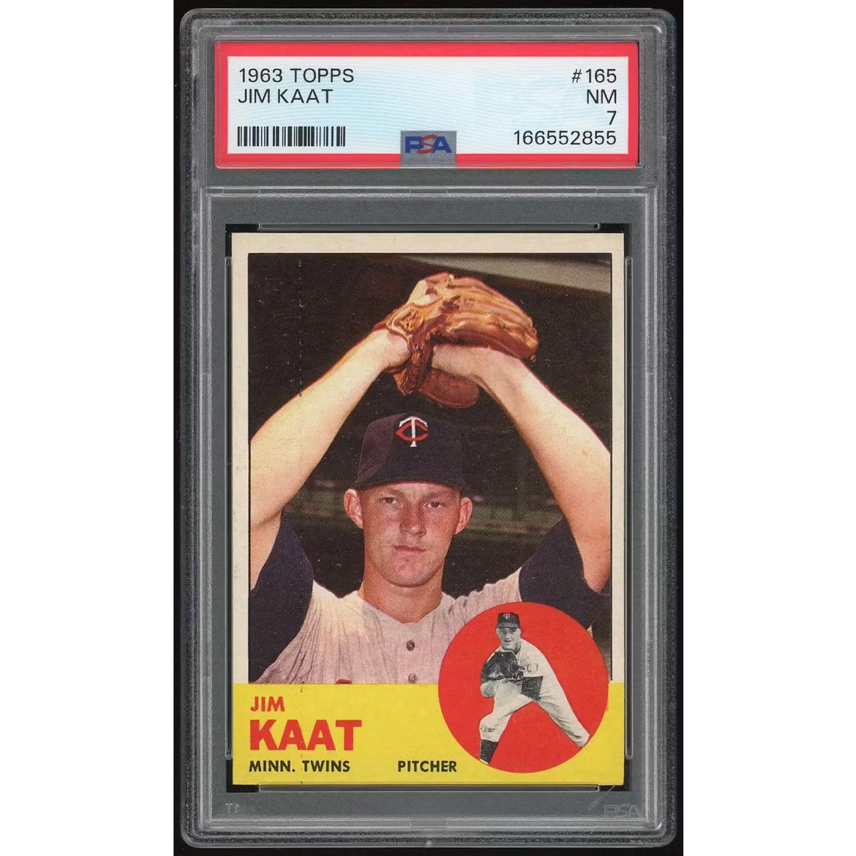 1963 Topps #165 Jim Kaat Baseball Card | PSA 7 | P6135049
