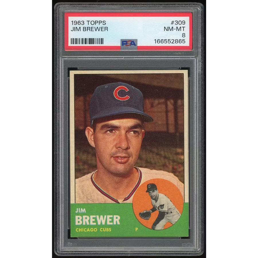1963 Topps #309 Jim Brewer Baseball Card | PSA 8 | P6135055