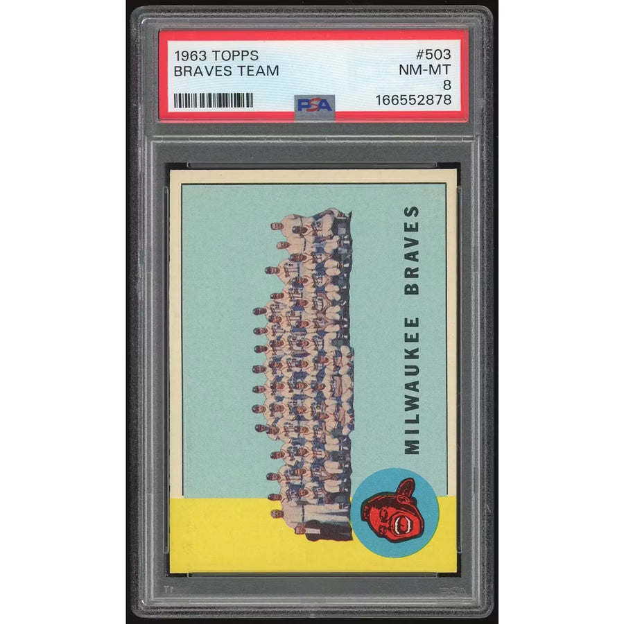 1963 Topps #503 Braves Team Card | PSA 8 | P6135060