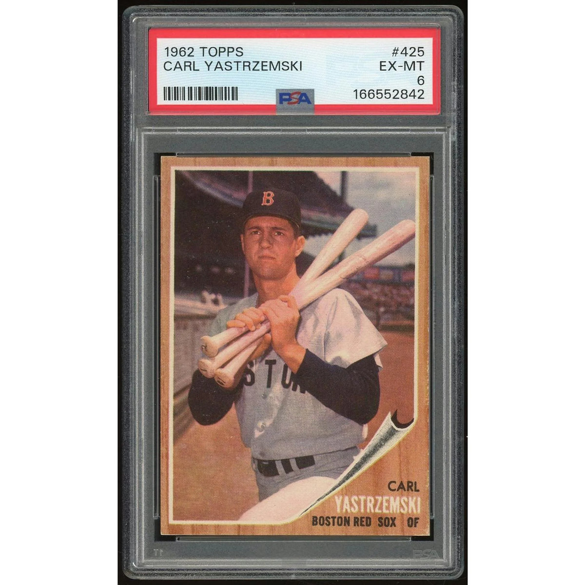 Carl Yastrzemski 1962 Topps #425 Card | PSA 6 | P6135066
