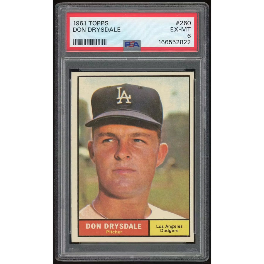 Don Drysdale 1961 Topps #260 Card | PSA 6 | P6135071