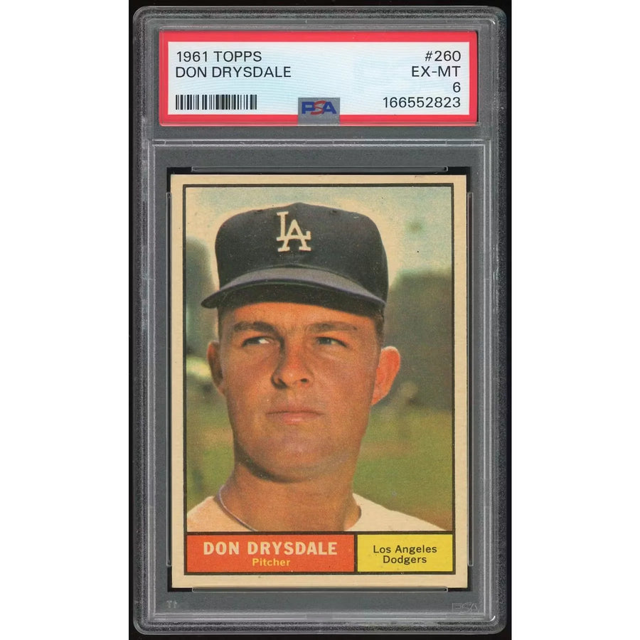Don Drysdale 1961 Topps #260 Baseball Card | PSA 6 - D2 | P6135072