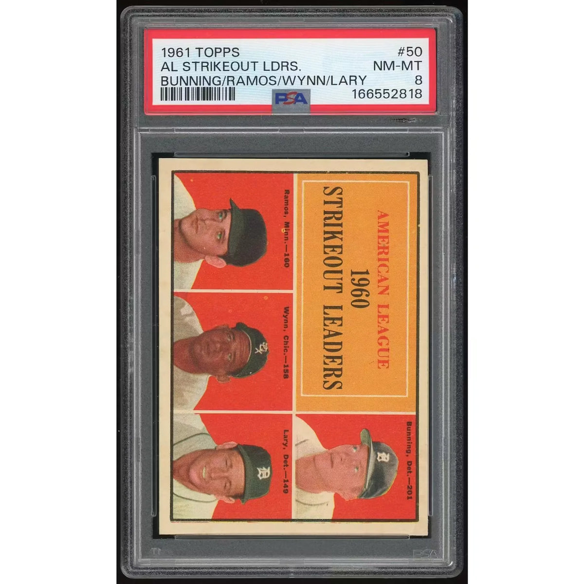 1961 Topps #50 AL Strikeout Leaders | PSA 8 | P6135074