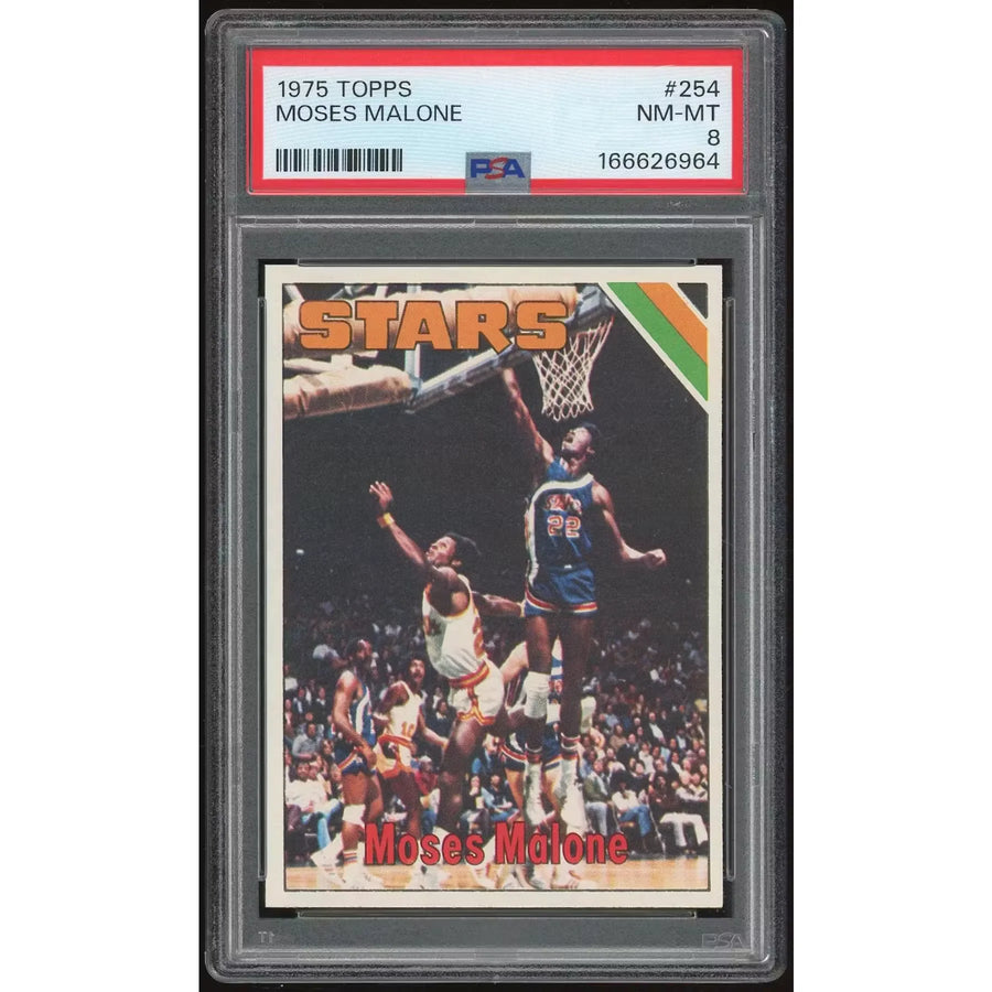 Moses Malone 1975-76 Topps #254 Rookie Card | PSA 8 | P6135205