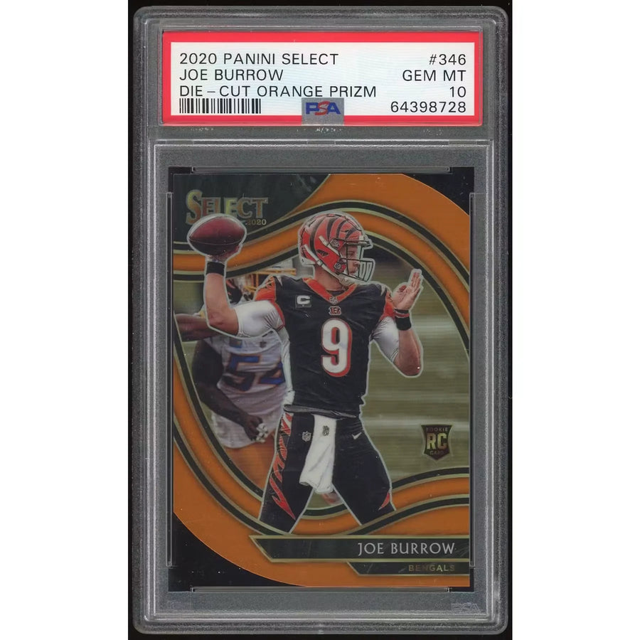 Joe Burrow 2020 Panini Select Die-Cut Orange Prizm #346 | PSA 10 | P6135288