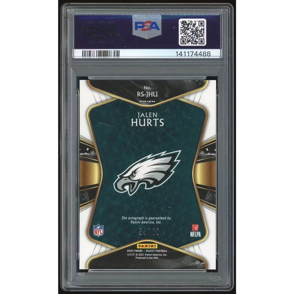 Jalen Hurts 2020 Panini Select Rookie Signature Prizm | PSA 10 | P6135290