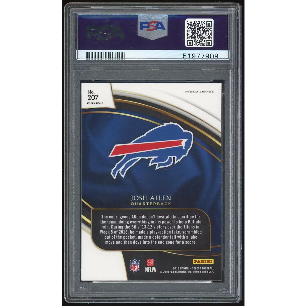 Josh Allen 2018 Panini Select Silver Prizm #207 | PSA 10 | P6135295