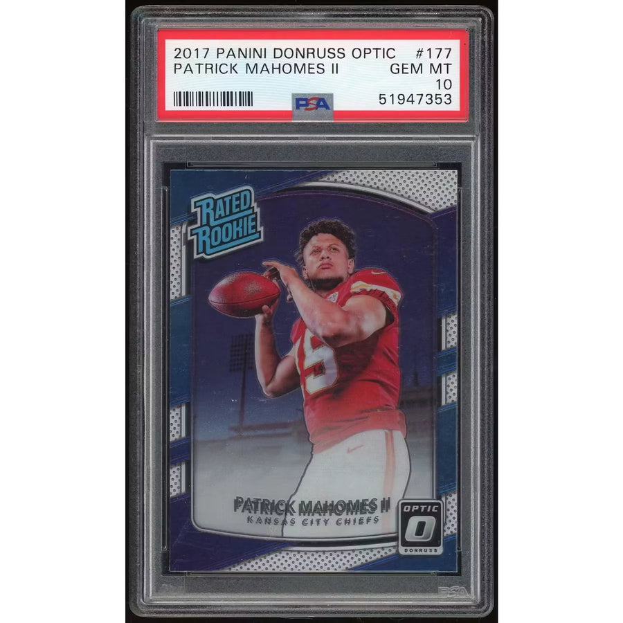 Patrick Mahomes 2017 Panini Donruss Optic #177 Card | PSA 10 | P6135296