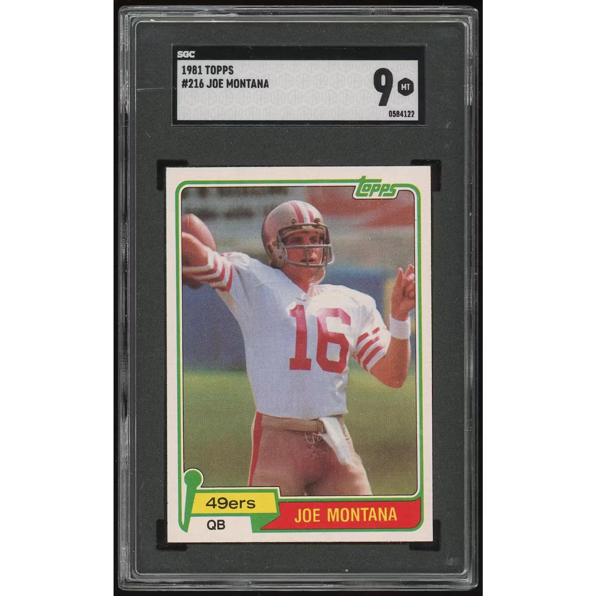 1981 Topps #216 Joe Montana Rookie Card | SGC 9 | P6135364