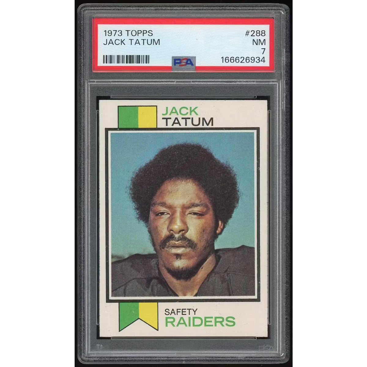 1973 Topps #288 Jack Tatum Rookie Card | PSA 7 | P6135377