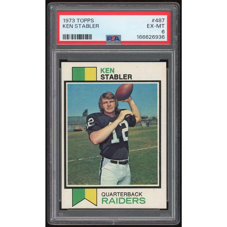Kenny Stabler 1973 Topps #487 Rookie Card | PSA 6 | P6135383
