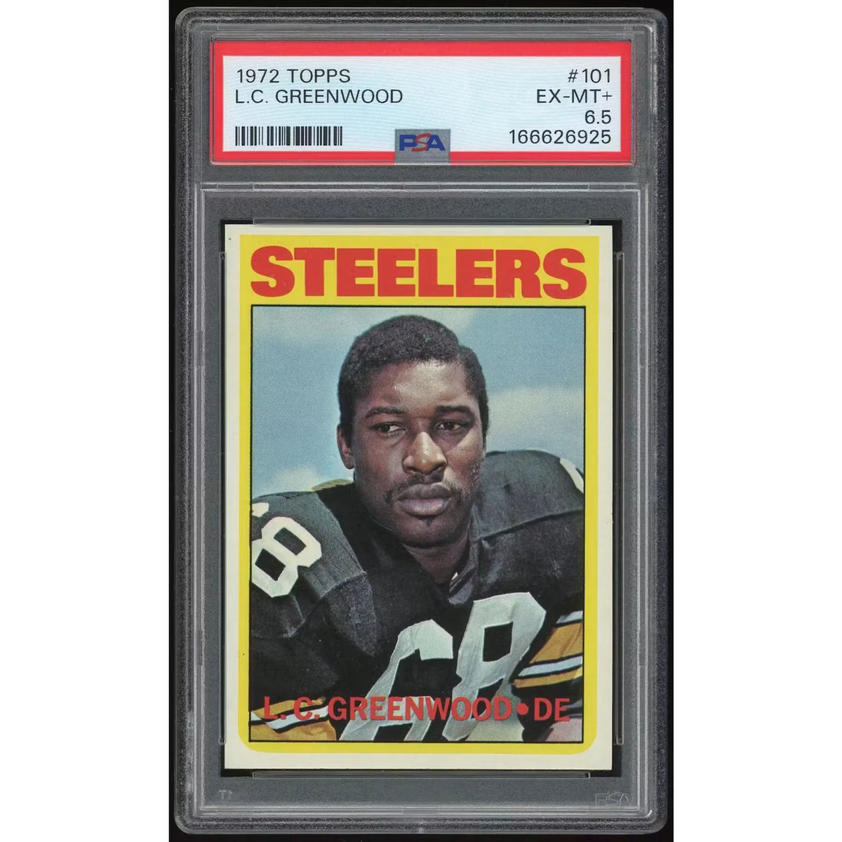 L.C. Greenwood 1972 Topps #101 Rookie Card | PSA 6.5 | P6135390