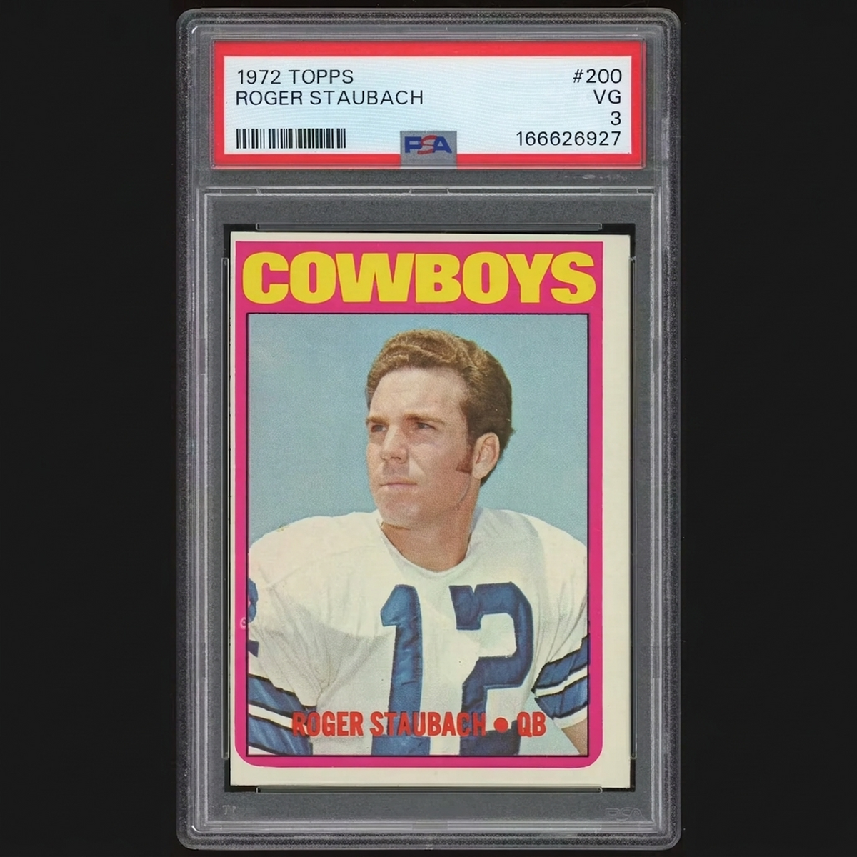 1972 Topps #200 Roger Staubach Rookie Card | PSA 3 | P6135393