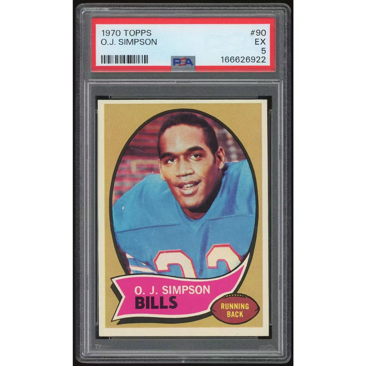 O.J. Simpson 1970 Topps #90 Rookie Card | PSA 5 - D2 | P6135396