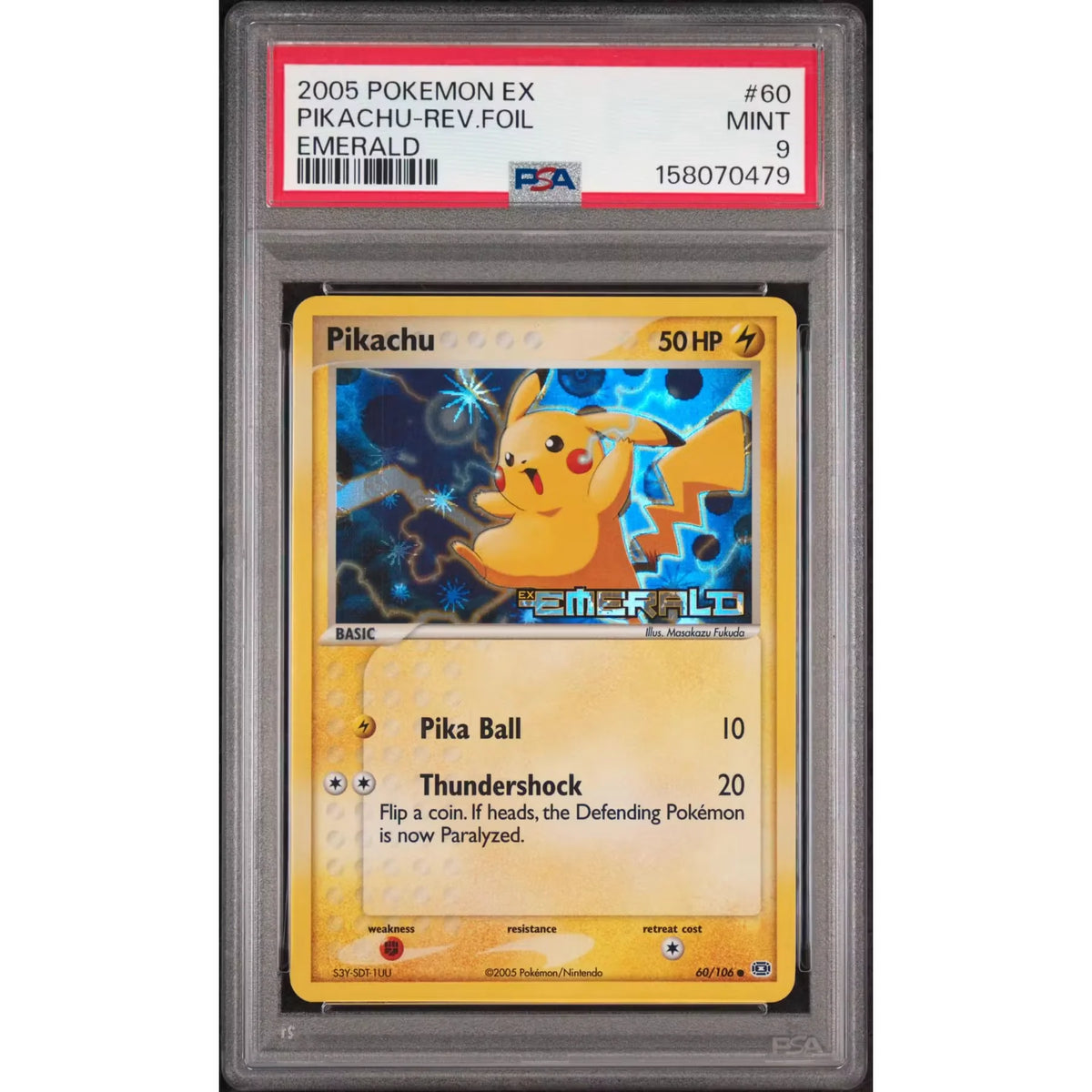 2005 Pokemon EX Emerald Pikachu Reverse Foil #60 PSA 9 - D2 | P6137361