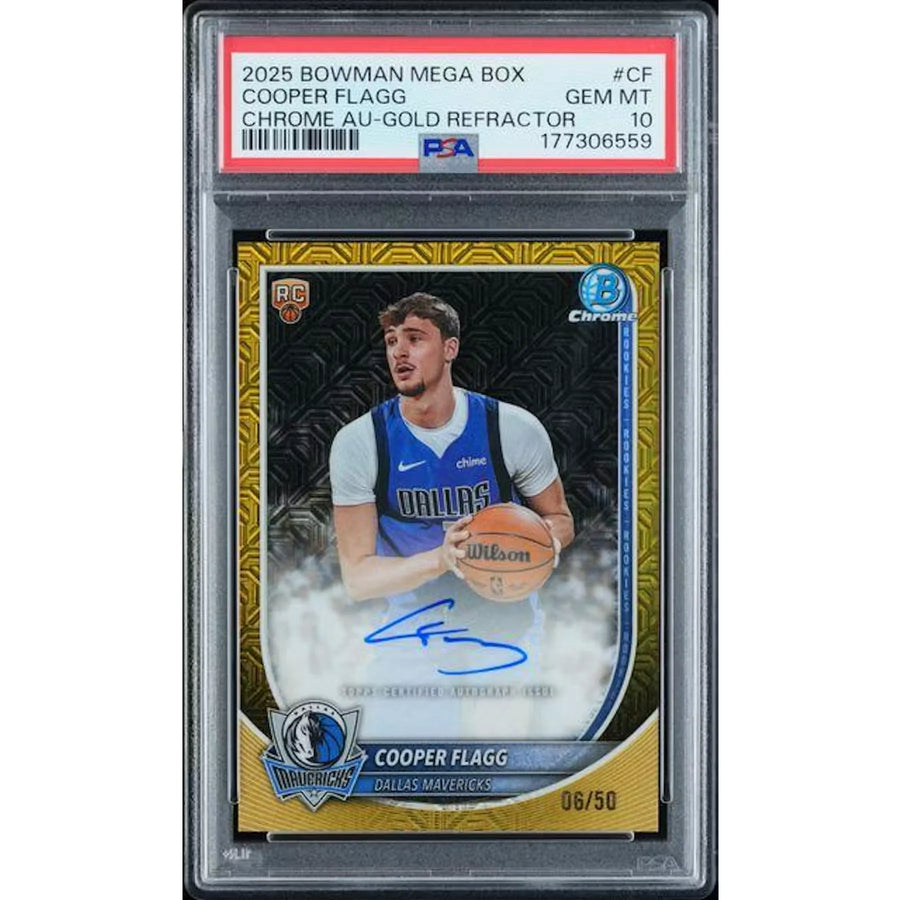 2025 Bowman Chrome Cooper Flagg Mega Box Gold Refractor Auto/50 PSA 10 #CF | P6139560
