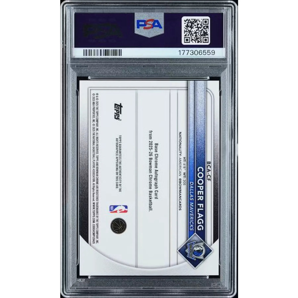2025 Bowman Chrome Cooper Flagg Mega Box Gold Refractor Auto/50 PSA 10 #CF | P6139560