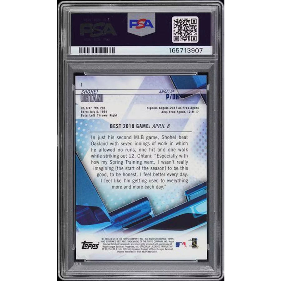 Shohei Ohtani 2018 Bowman's Best Rookie Purple Refractor | PSA 10 #1 | P6139612