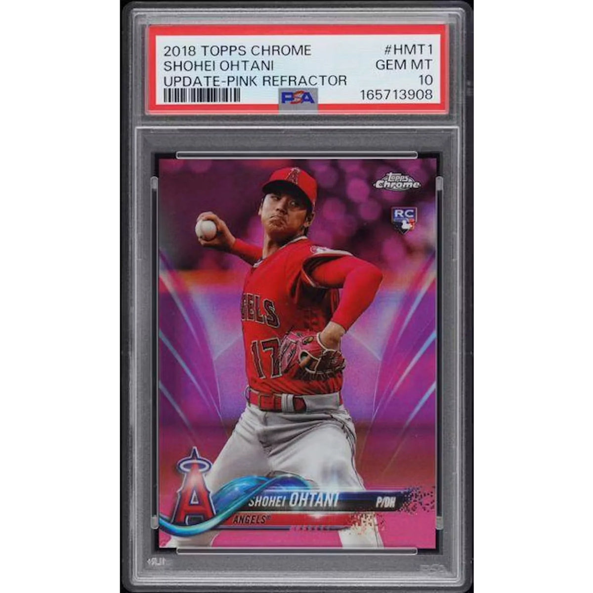 Shohei Ohtani 2018 Topps Chrome Update Pink Refractor #HMT1 | PSA 10 | P6139627