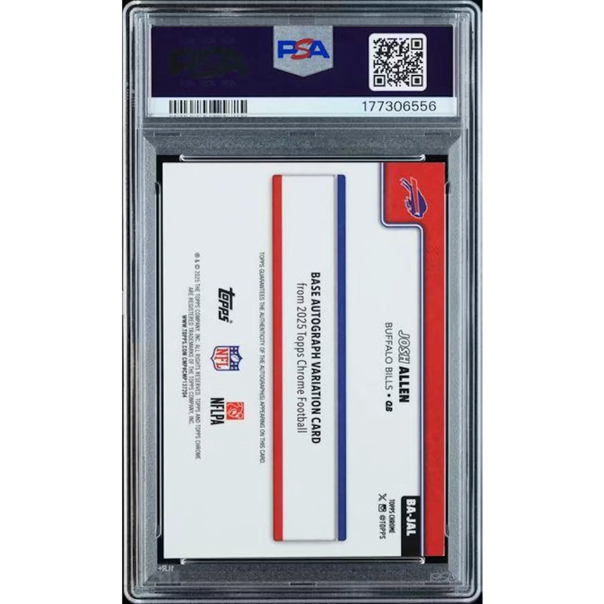 Josh Allen 2025 Topps Chrome Gold Refractor Auto | PSA 8 | P6139674