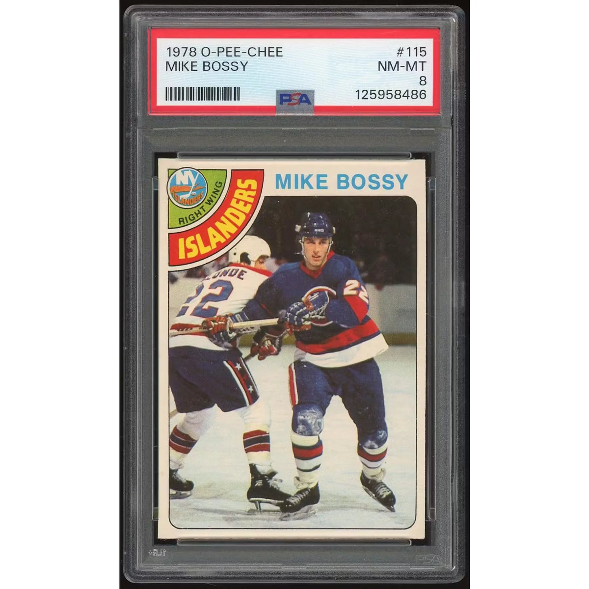 1978-79 O-Pee-Chee #115 Mike Bossy | PSA 8 | P6140008