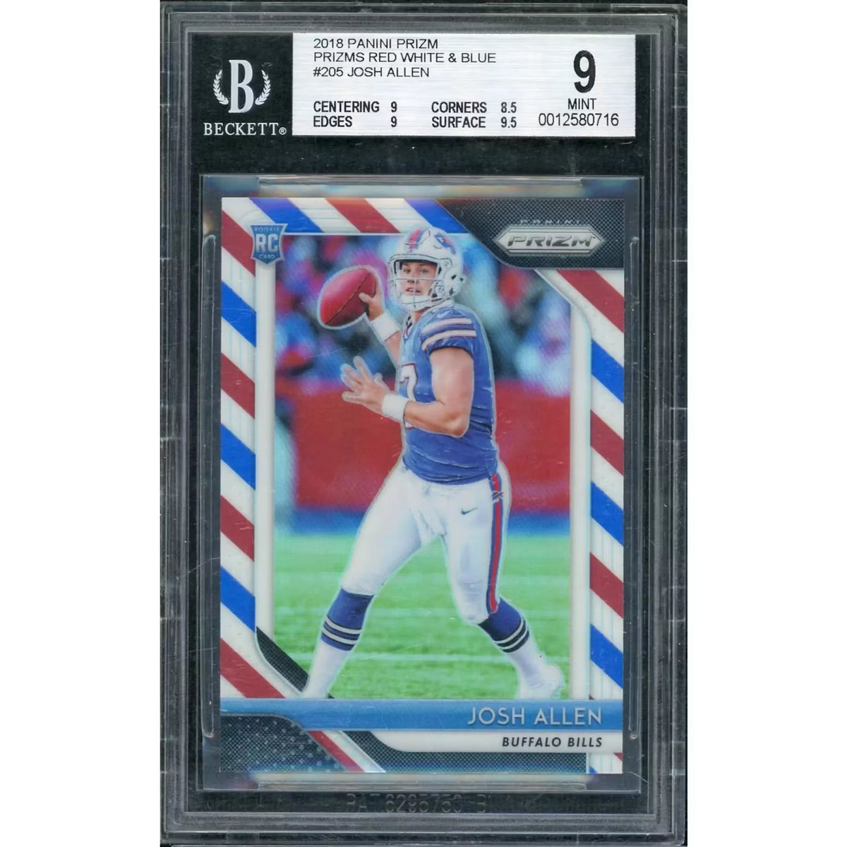 Josh Allen 2018 Panini Prizm Rookie Red/White/Blue #205 | BGS 9 | P6140156