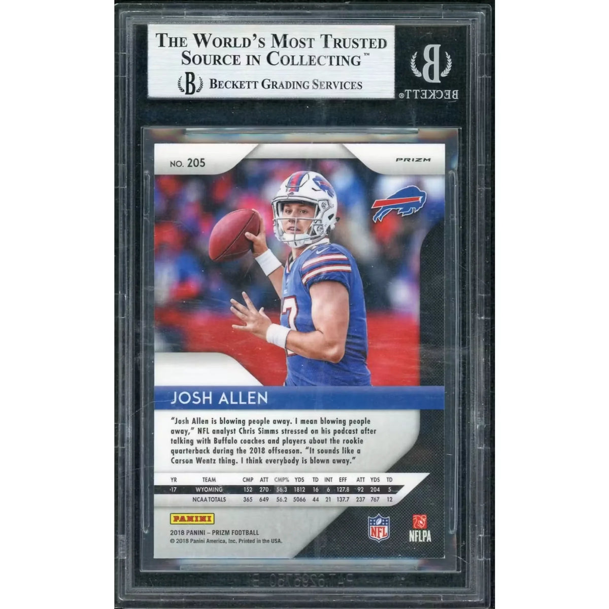 Josh Allen 2018 Panini Prizm Rookie Red/White/Blue #205 | BGS 9 | P6140156