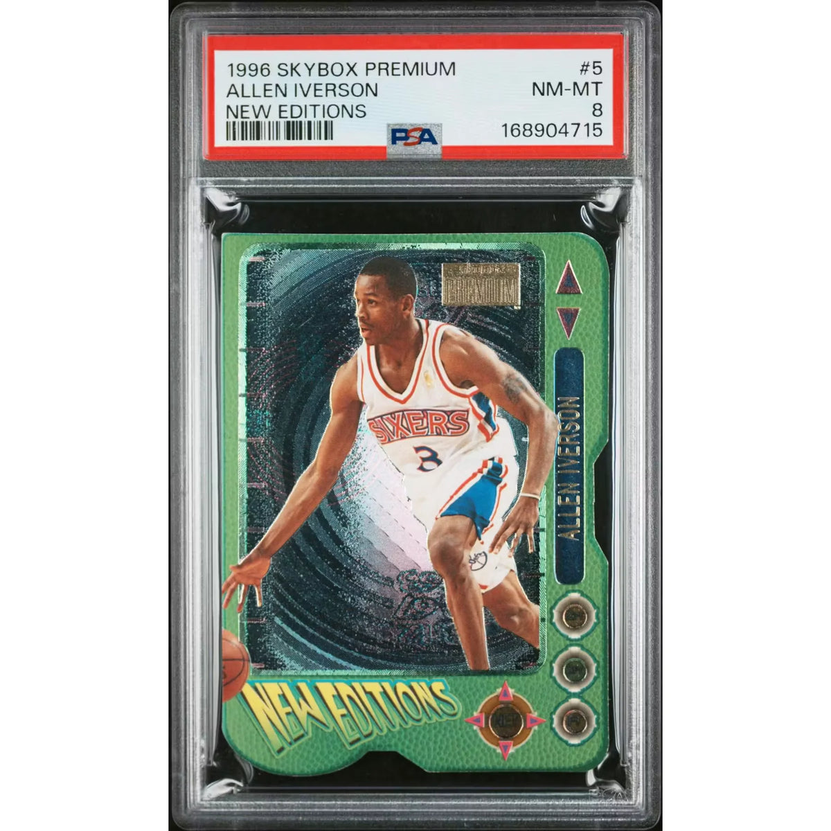 Allen Iverson 1996 Skybox Premium Rookie New Editions #5 | PSA 8 | P6140212