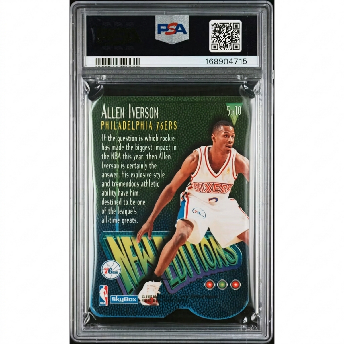Allen Iverson 1996 Skybox Premium Rookie New Editions #5 | PSA 8 | P6140212